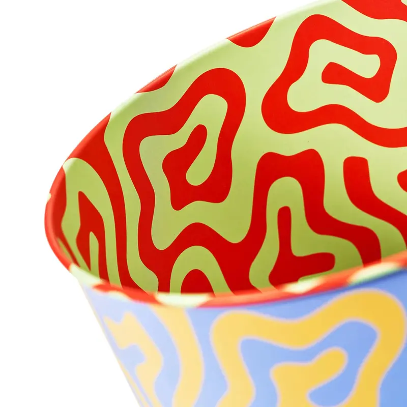 Dusen Dusen Spiral-Print Pedal Bin – Stylish Step-Activated Trash Can