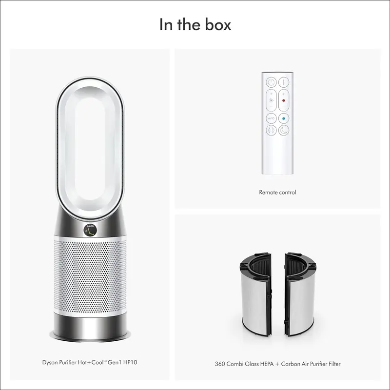 Dyson Purifier Hot+Cool™ HP10 – Smart Heater, Fan, and Air Purifier with Real-Time Filtration Analytics