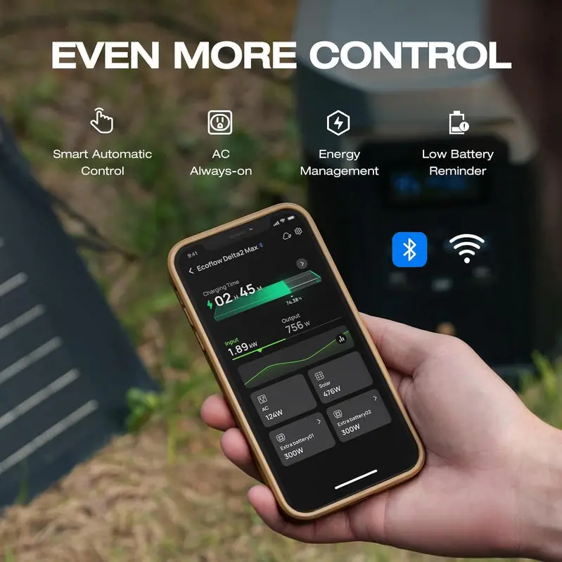 EcoFlow Delta 2 Max Portable Power Station – 2400Wh Capacity, 2400W Output, Solar-Compatible