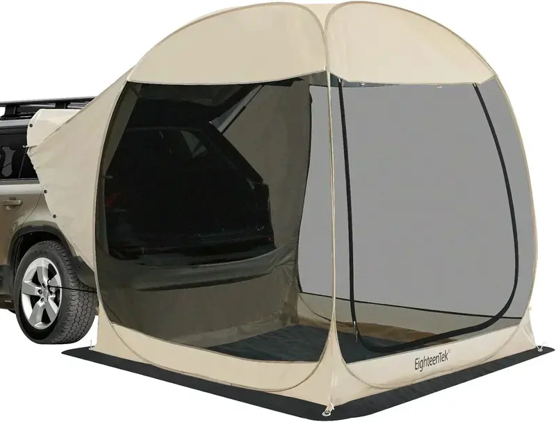 EighteenTek Automatic SUV Trunk Tent with One-Touch Pop-Up Setup for Vehicle-Based Camping