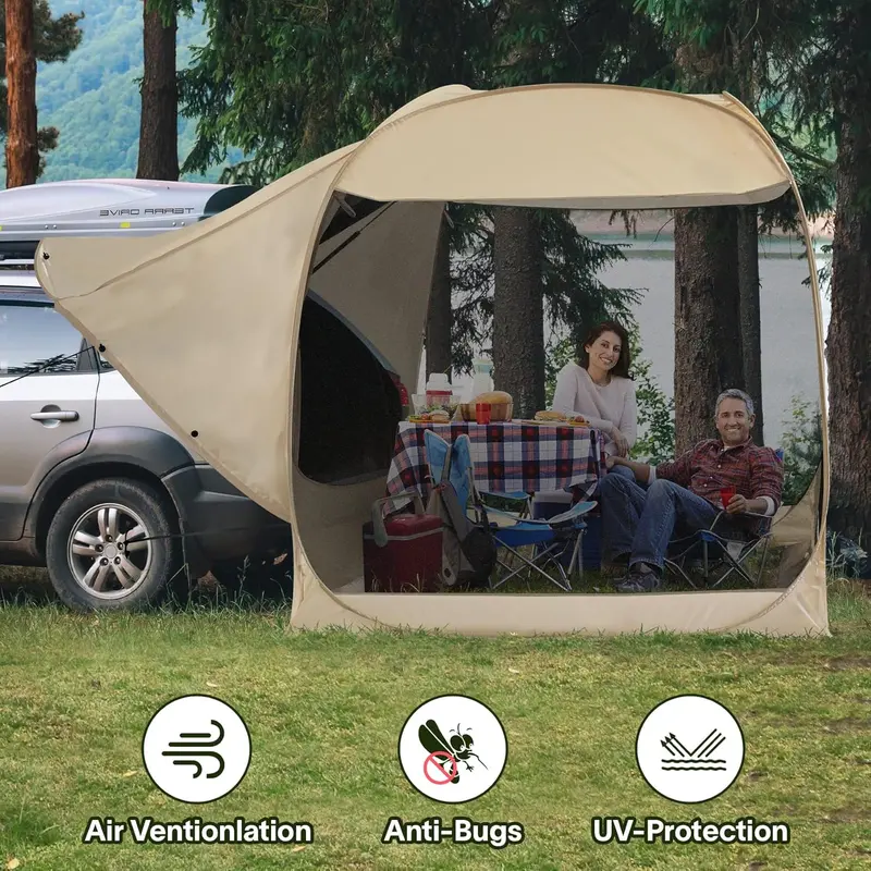 EighteenTek Automatic SUV Trunk Tent with One-Touch Pop-Up Setup for Vehicle-Based Camping