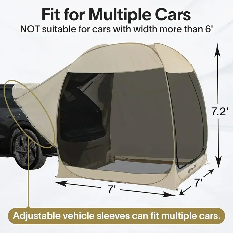 EighteenTek Automatic SUV Trunk Tent with One-Touch Pop-Up Setup for Vehicle-Based Camping