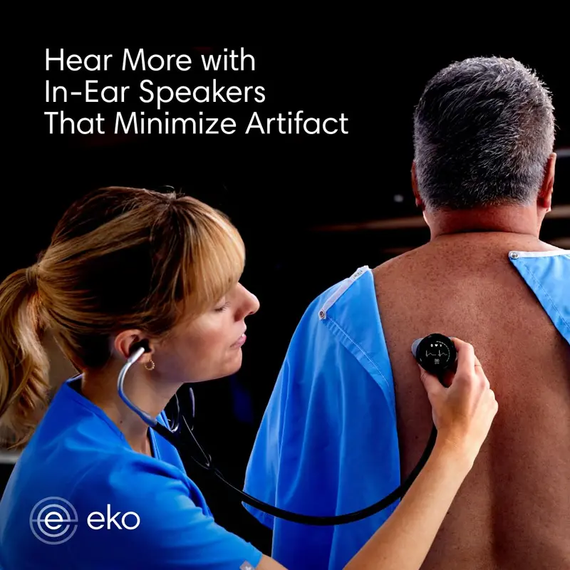 Eko Bluetooth Digital Stethoscope – Wireless Audio + 3-Lead ECG with High-Resolution Diagnostic Display
