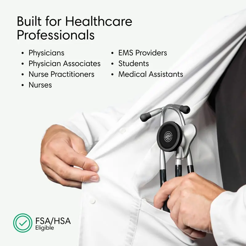 Eko Bluetooth Digital Stethoscope – Wireless Audio + 3-Lead ECG with High-Resolution Diagnostic Display