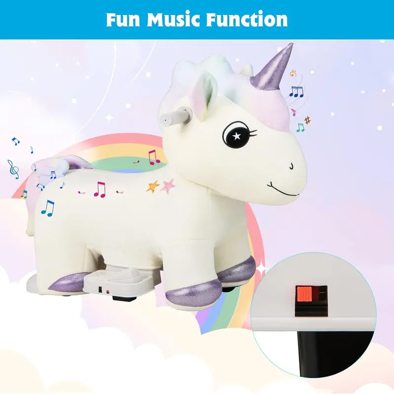 Electric 6V Unicorn Ride-On Toy – Battery-Powered Animal Vehicle for Young Riders