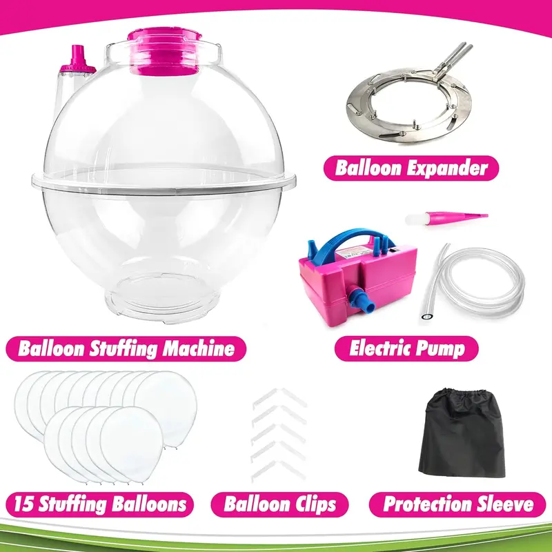 Electric Balloon Stuffing Kit – Automated Air Pump System with Expander Tools and Event Decoration Accessories
