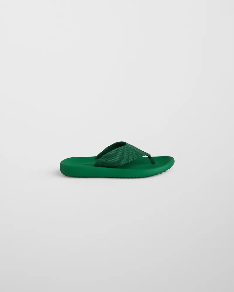 Electric Green Eva Flip-Flop With Textured Webbing Strap