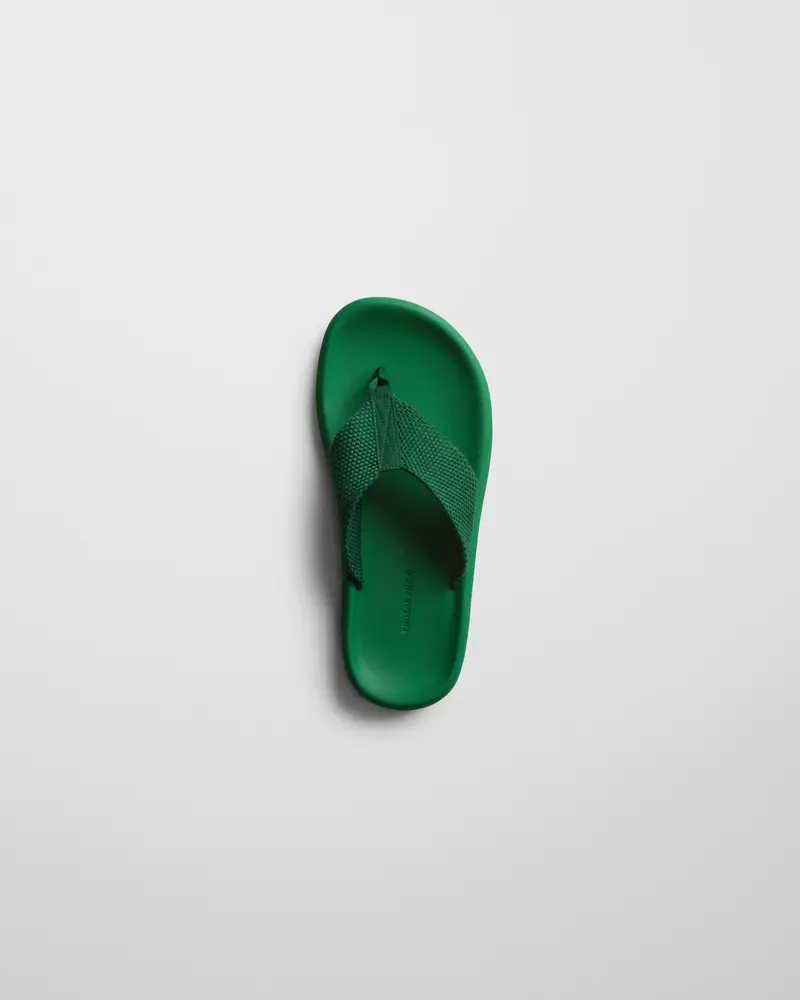 Electric Green Eva Flip-Flop With Textured Webbing Strap