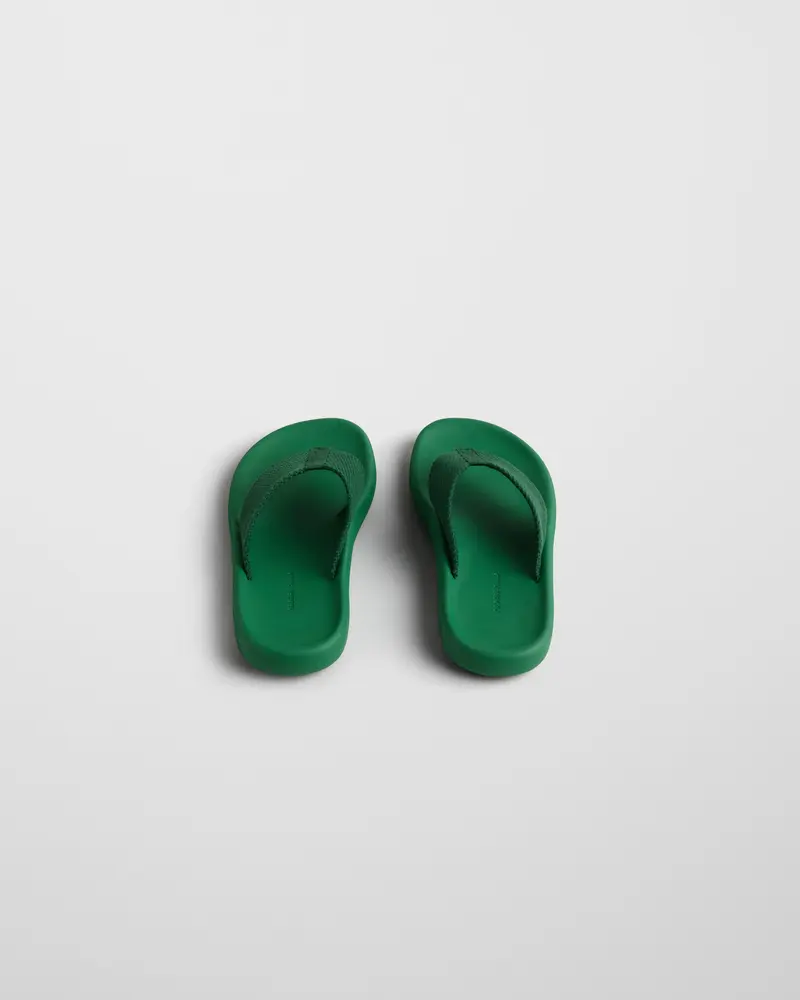 Electric Green Eva Flip-Flop With Textured Webbing Strap