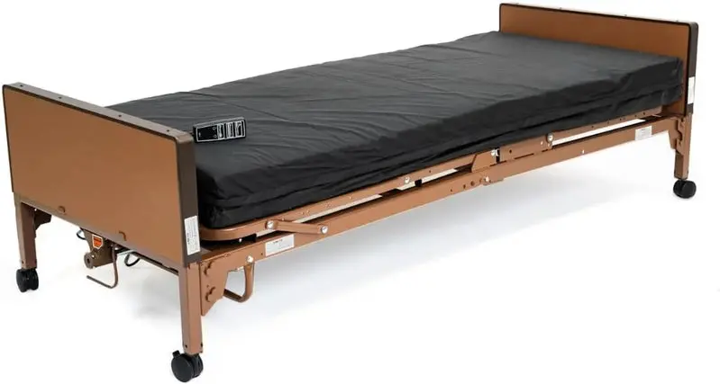 Electric Hospital Bed Conversion Kit – Includes Supportive Foam Mattress and Half-Height Safety Rails
