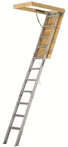 Elite AA2510 Heavy-Duty Aluminum Attic Ladder – Fits 7'8" to 10' Ceilings