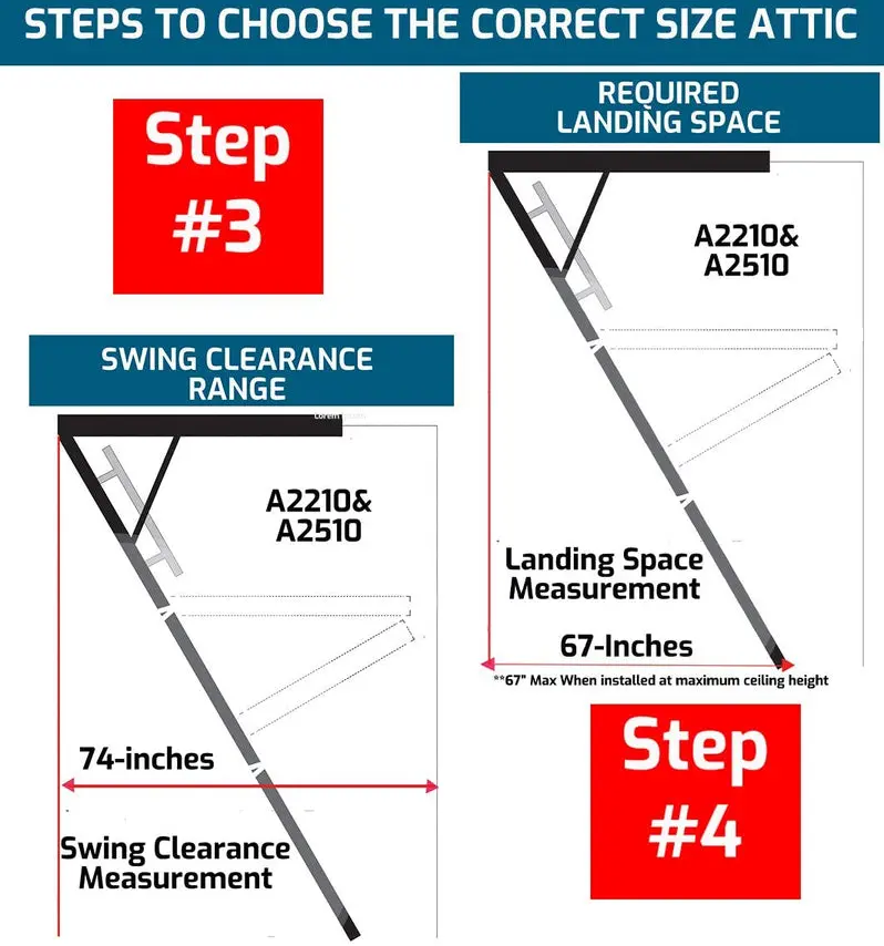 Elite AA2510 Heavy-Duty Aluminum Attic Ladder – Fits 7'8" to 10' Ceilings