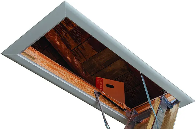 Elite AA2510 Heavy-Duty Aluminum Attic Ladder – Fits 7'8" to 10' Ceilings
