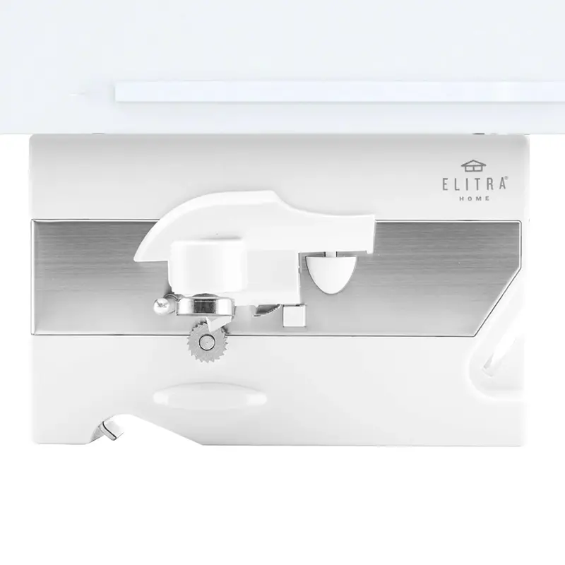 Elitra 3-in-1 Under-Cabinet Appliance Station – Electric Can Opener, Knife Sharpener & Bottle Opener in White