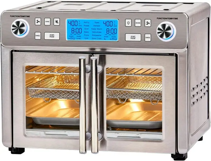 Emeril Lagasse Dual-Zone 360° Air Fryer Oven – 25-Quart Smart Cooking System for Simultaneous Multi-Tasking