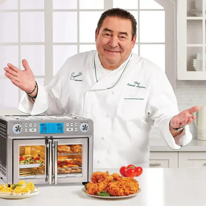 Emeril Lagasse Dual-Zone 360° Air Fryer Oven – 25-Quart Smart Cooking System for Simultaneous Multi-Tasking