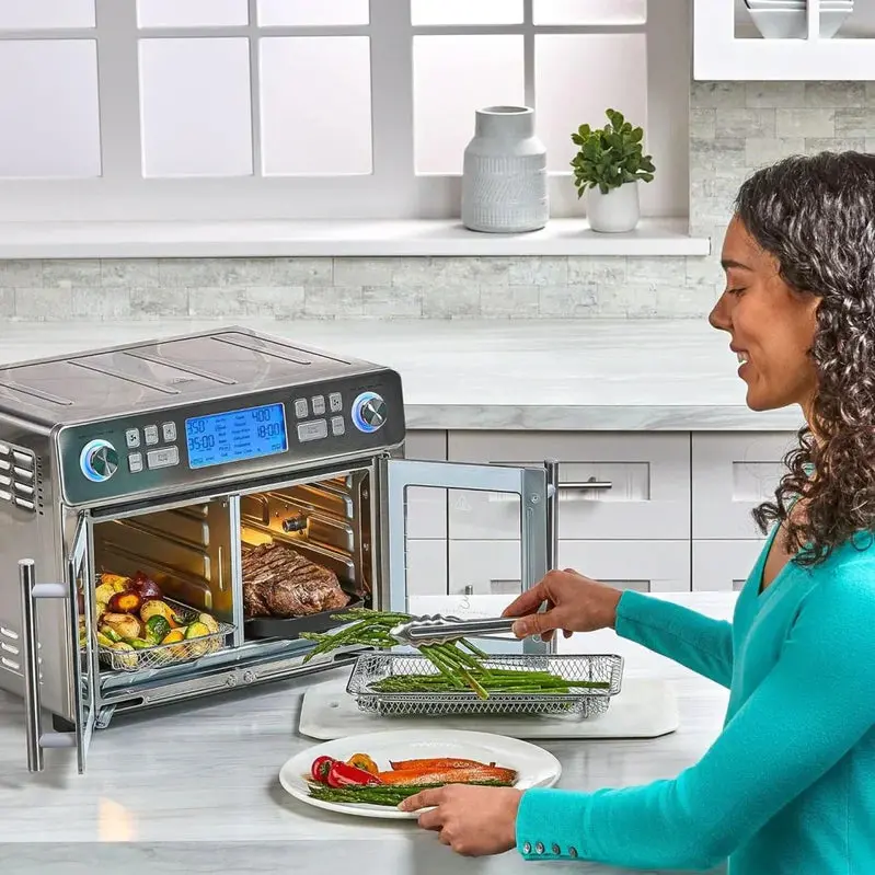 Emeril Lagasse Dual-Zone 360° Air Fryer Oven – 25-Quart Smart Cooking System for Simultaneous Multi-Tasking