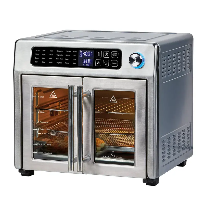 Emeril Lagasse French Door Air Fryer 360 – 7-in-1 Multi-Cooker in Sleek Silver