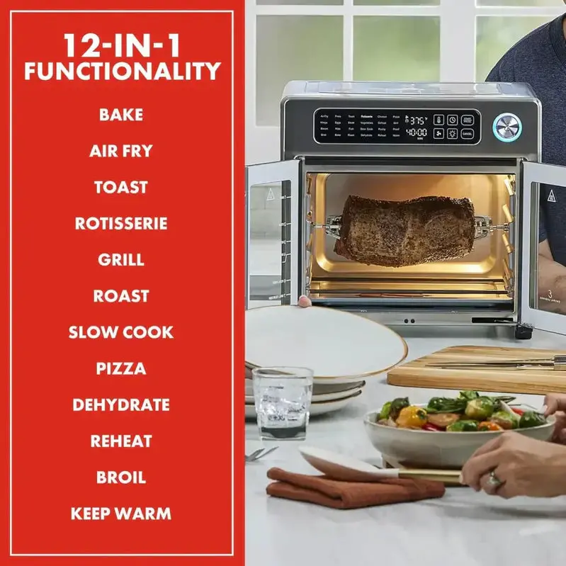 Emeril Lagasse French-Door Air Fryer Toaster Oven – 26-Quart Convection Oven with Stainless Steel Finish
