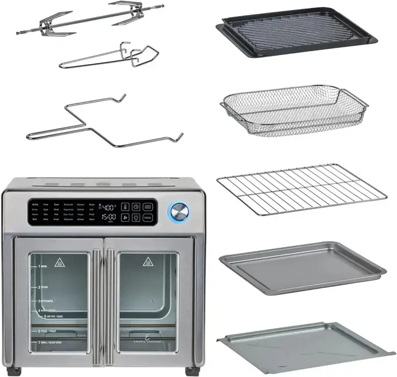 Emeril Lagasse French-Door Air Fryer Toaster Oven – 26-Quart Convection Oven with Stainless Steel Finish