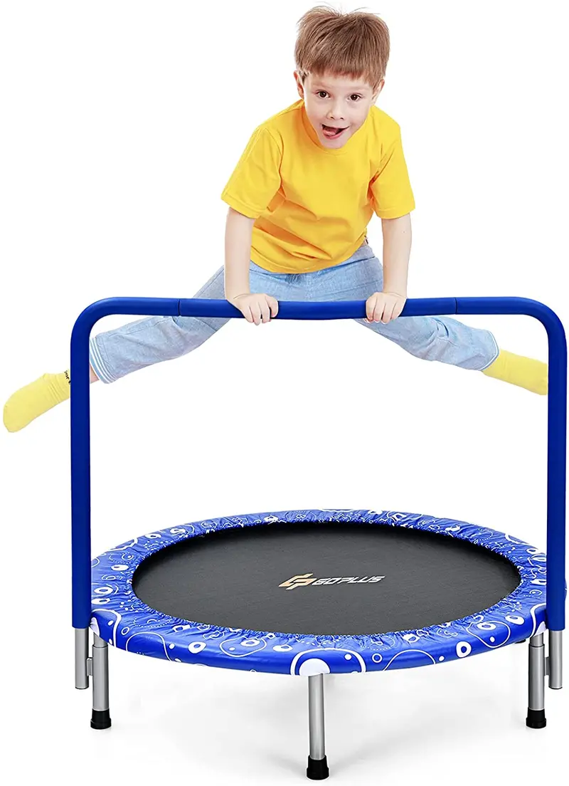Enclosed 36-Inch Kids’ Folding Trampoline – Safety-Padded Rebounder with Handle & Compact Design 2