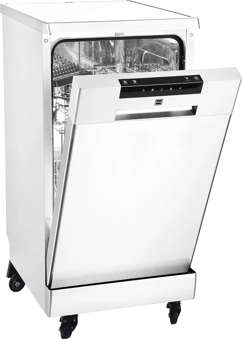 Energy-Efficient 18-Inch Portable Dishwasher – White Countertop Model, 8-Setting Load Capacity
