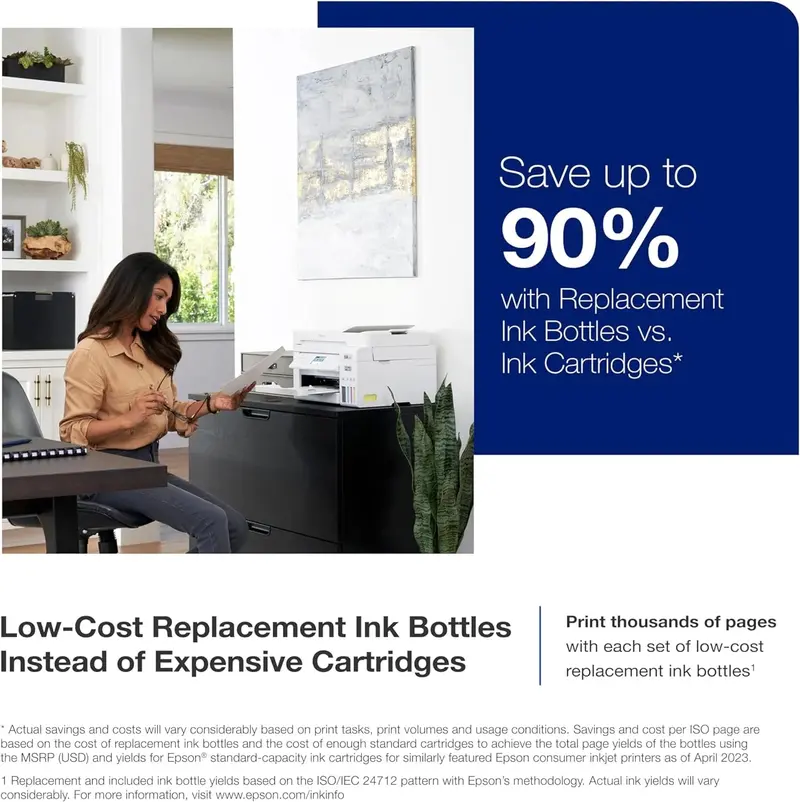 Epson EcoTank ET-4800 Wireless All-in-One Printer — Cartridge-Free Ink System, ADF, Fax & Ethernet