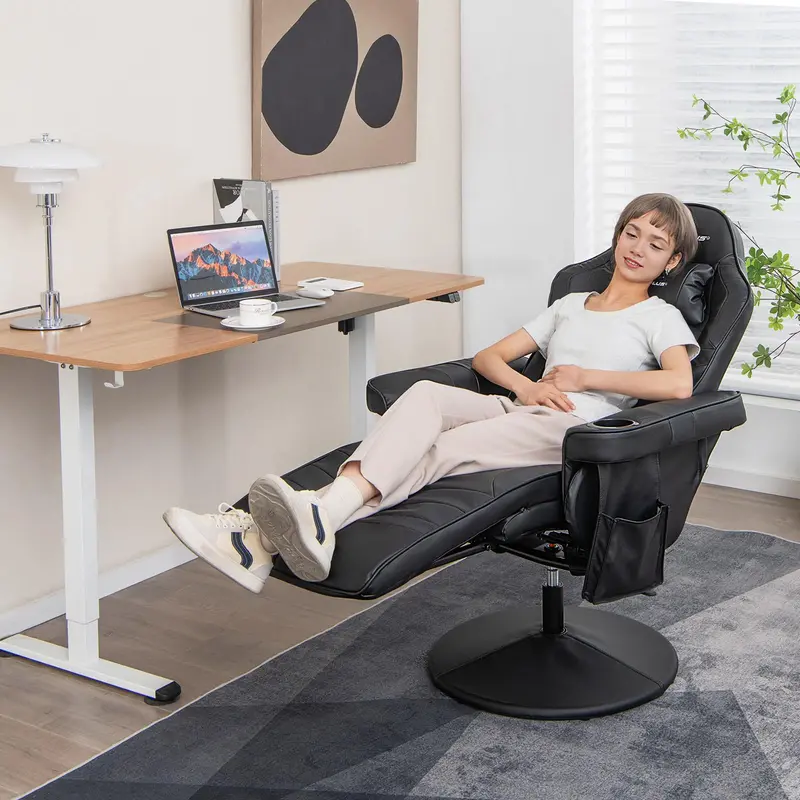 Ergonomic Gaming Chair – Height Adjustment, Built-In Massage, Retractable Footrest 2