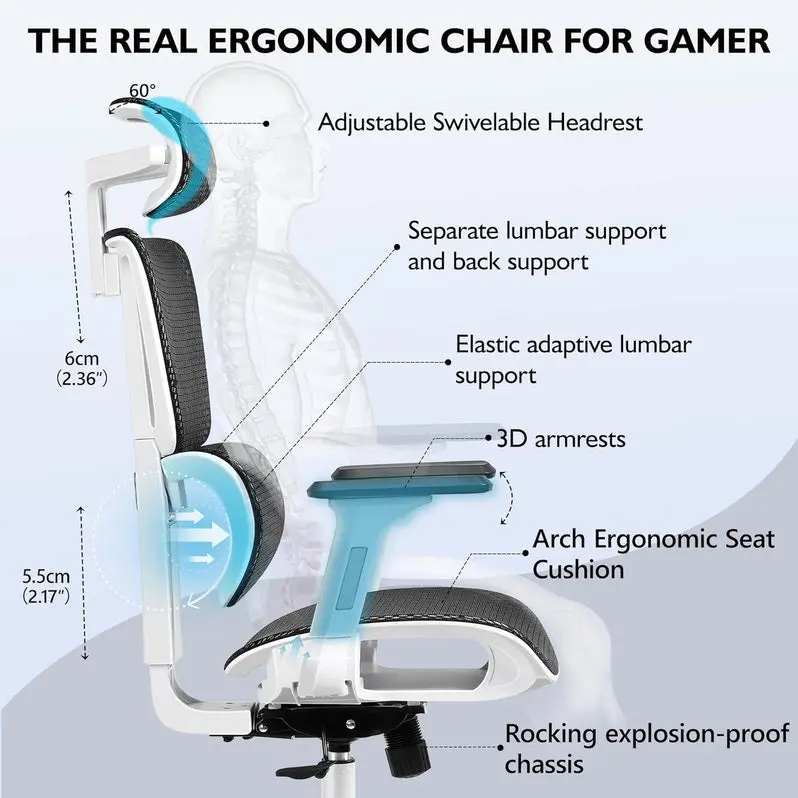 Ergonomic Gaming & Office Chair Designed for Long-Hour Comfort and Support
