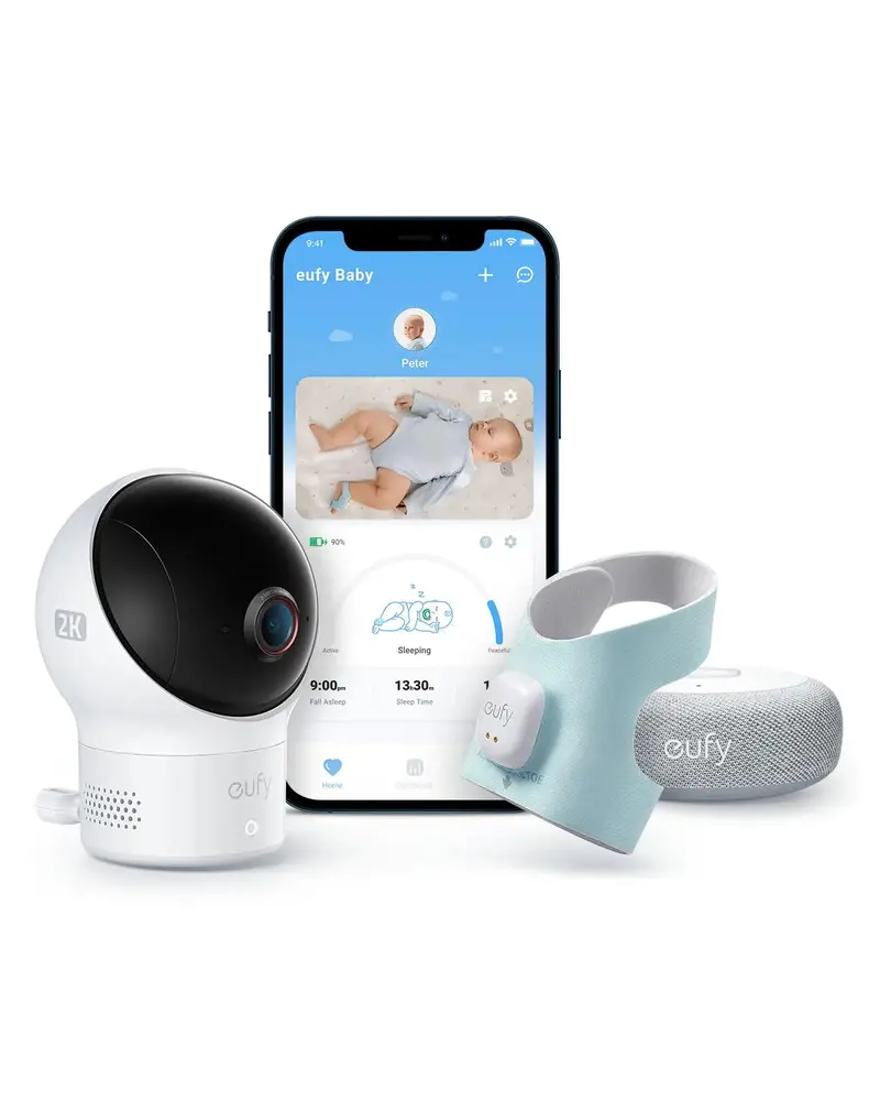 eufy Baby Smart Sock S320 Wearable Monitor – Pulse Oximetry + 2K HD Video Streaming for Infants