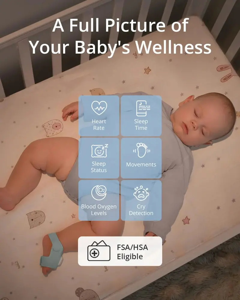 eufy Baby Smart Sock S320 Wearable Monitor – Pulse Oximetry + 2K HD Video Streaming for Infants