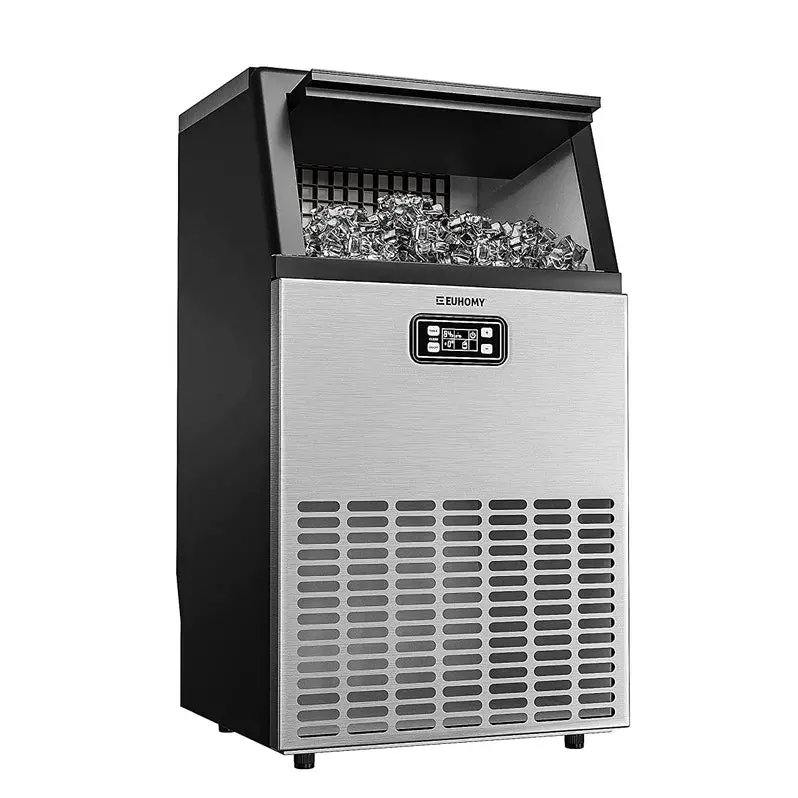 Euhomy Commercial Undercounter Ice Machine – 100 lb/Day Output, Dual Inlet System, 33 lb Bin Capacity