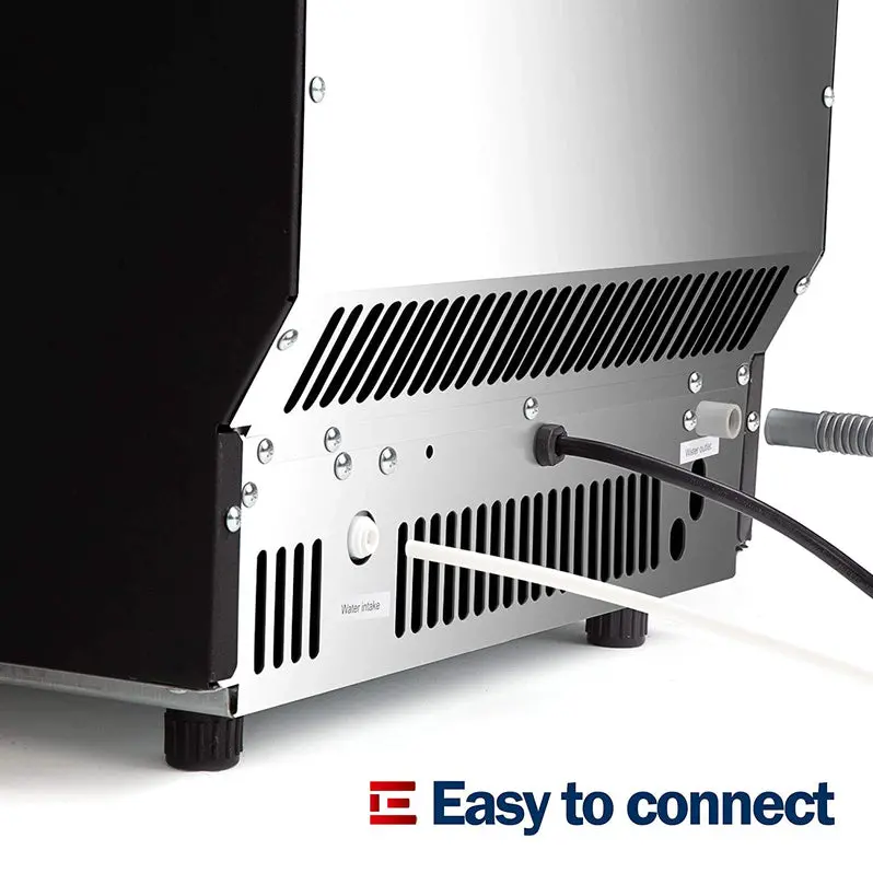 Euhomy Commercial Undercounter Ice Machine – 100 lb/Day Output, Dual Inlet System, 33 lb Bin Capacity