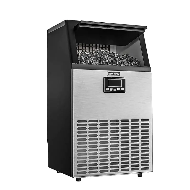Euhomy Commercial Undercounter Ice Machine – 100 lb/Day Output, Dual Inlet System, 33 lb Bin Capacity