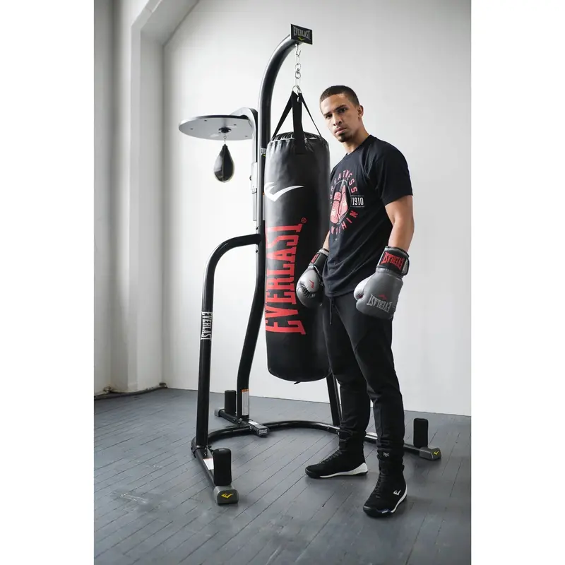 Everlast Dual-Station Heavy-Duty Speed Bag & Heavy Bag Stand – Powder-Coated Steel Construction