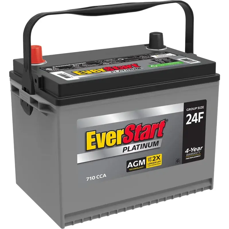 EverStart Platinum AGM Automotive Battery – Group 24F, 12-Volt, 750 Cold Cranking Amps, USA-Made Reliable Power