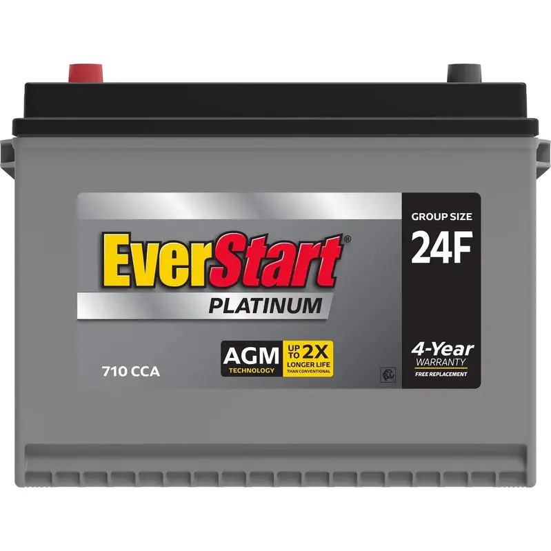 EverStart Platinum AGM Automotive Battery – Group 24F, 12-Volt, 750 Cold Cranking Amps, USA-Made Reliable Power