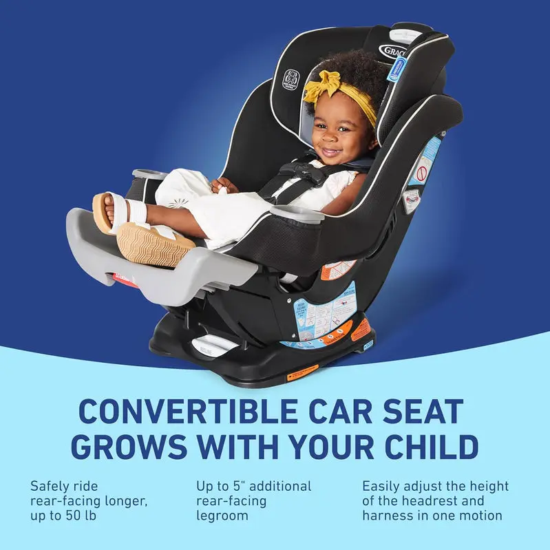 Extend2Fit Convertible Infant Car Seat – Rear-Facing to Forward-Facing Transition Seat with Adjustable Legroom Panel