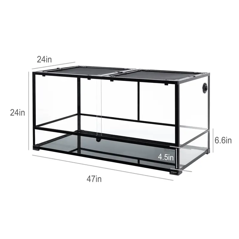 Extra-Large 120-Gallon Reptile Terrarium — Spacious Enclosure for Large-Species Habitats