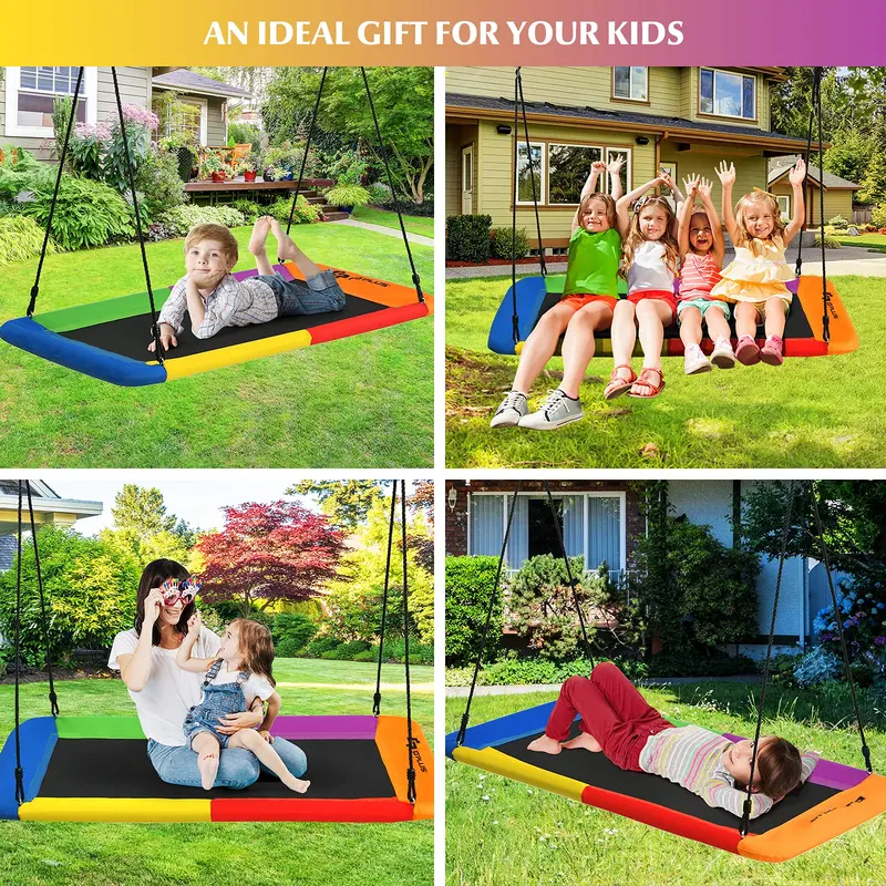 Extra-Large 60-Inch Platform Tree Swing for Adults and Children – Reinforced 700 lb Capacity Outdoor Seat