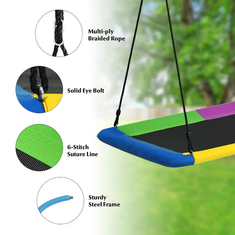Extra-Large 60-Inch Platform Tree Swing for Adults and Children – Reinforced 700 lb Capacity Outdoor Seat