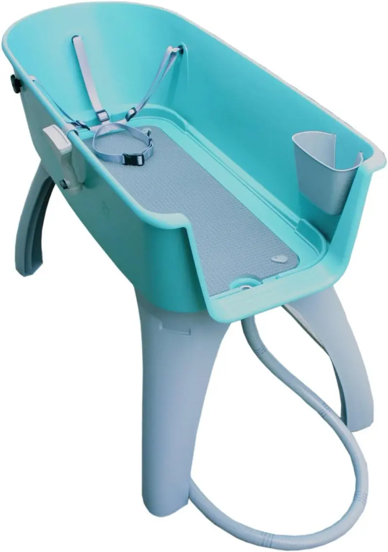 Extra-Large Elevated Pet Bathing Station – Ergonomic Blue Booster Design