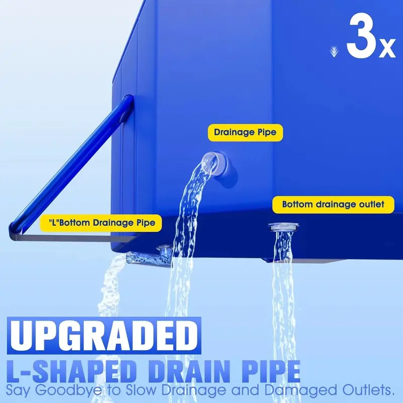 Extra-Large Foldable Hard-Shell Swimming Pool – 115" x 66" x 20" Collapsible Backyard Pool
