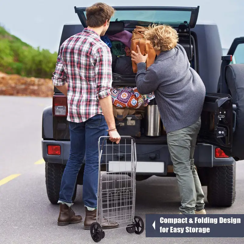 Extra-Large Foldable Shopping Cart – Versatile Carrier for Groceries, Luggage & Gear