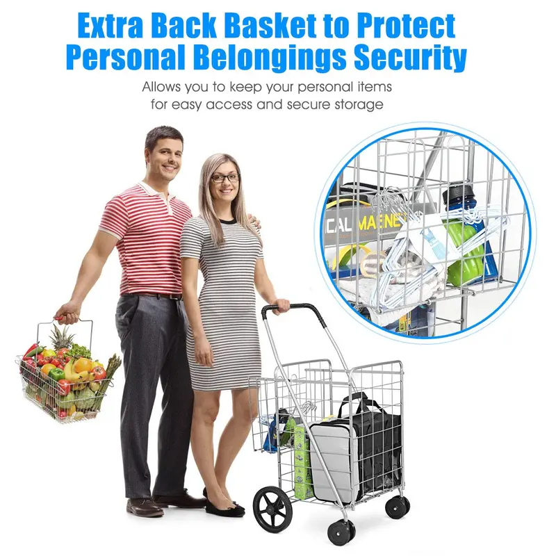 Extra-Large Foldable Shopping Cart – Versatile Carrier for Groceries, Luggage & Gear