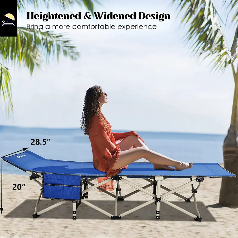 Extra-Wide Reinforced Camping Cot – 28.5-Inch Wide, 882 LB Support Capacity 2