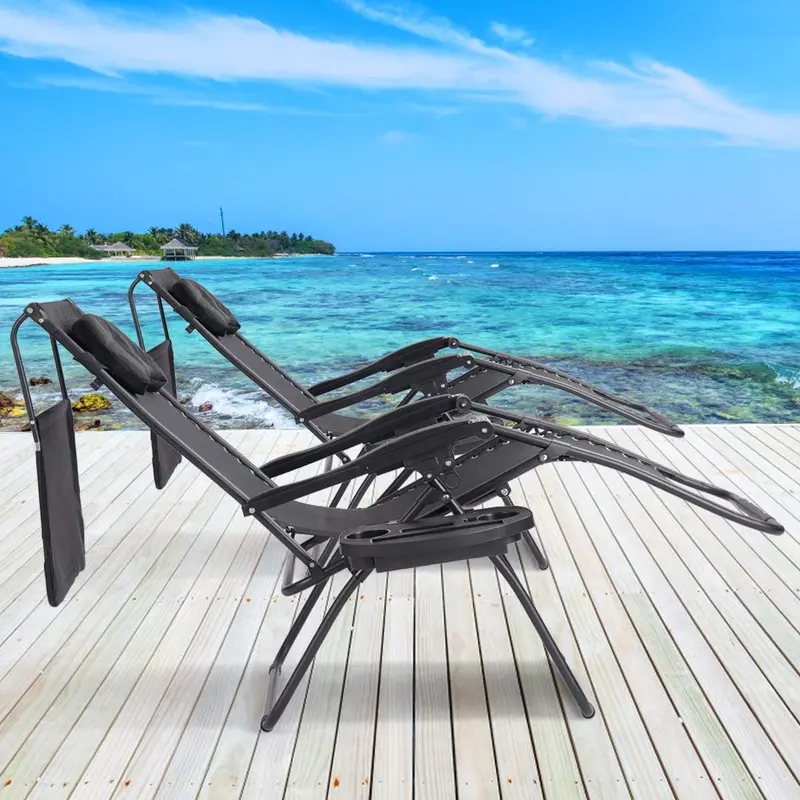 Extra-Wide Zero-Gravity Recliner with Adjustable Canopy – Premium Outdoor Lounge Chair