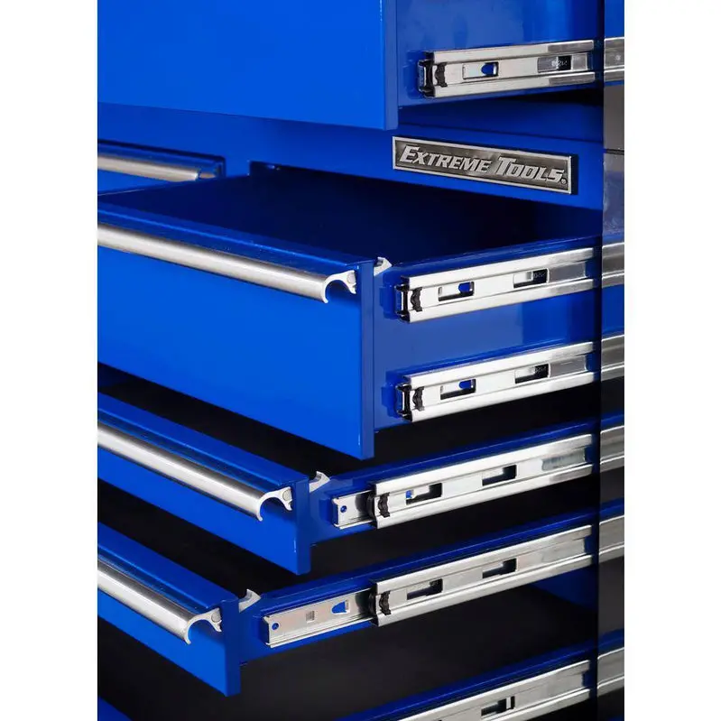 Extreme Tools THD Series 55-Inch Blue Tool Cabinet – 12-Drawer Professional Roller Chest Featuring Precision Ball-Bearing Slides