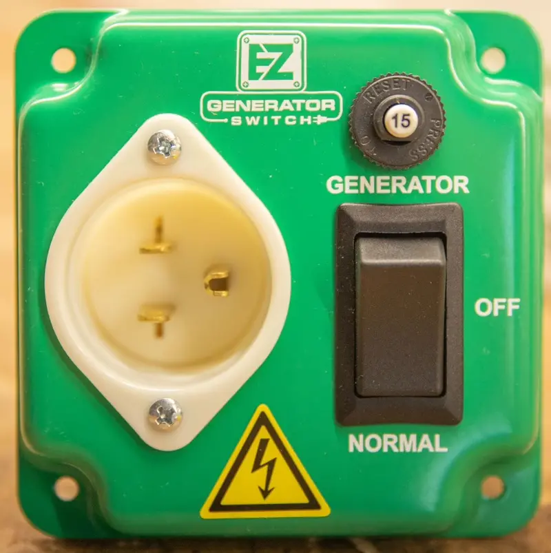 EZ Manual Generator Transfer Switch – 15-Amp, 125-Volt Green-Rated Device for Residential Backup Power Systems