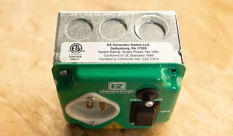 EZ Manual Generator Transfer Switch – 15-Amp, 125-Volt Green-Rated Device for Residential Backup Power Systems